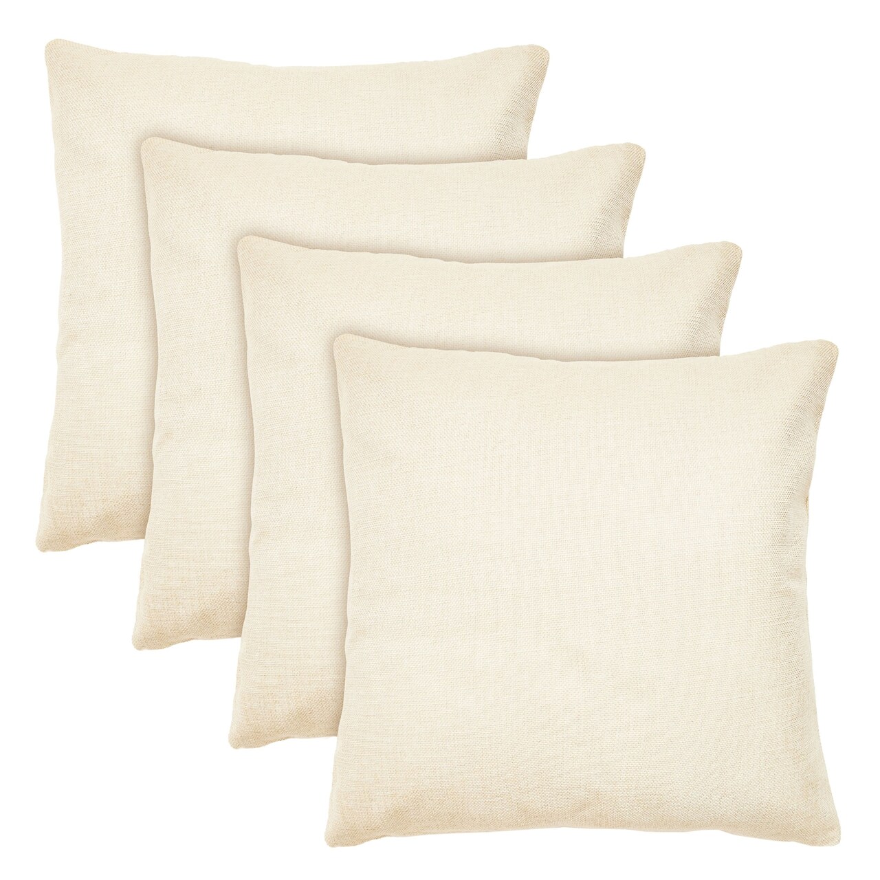 Set of 4 Blank Canvas 17x17 Throw Pillow Covers to Decorate, Plain Cases for DIY Crafts, Living Room, Modern Home Decor